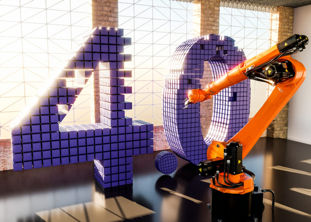Renderização 3d do conceito de indústria